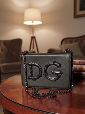Dolce & Gabbana δερμάτινη χιαστί τσάντα μεταχειρισμένη, μαύρη