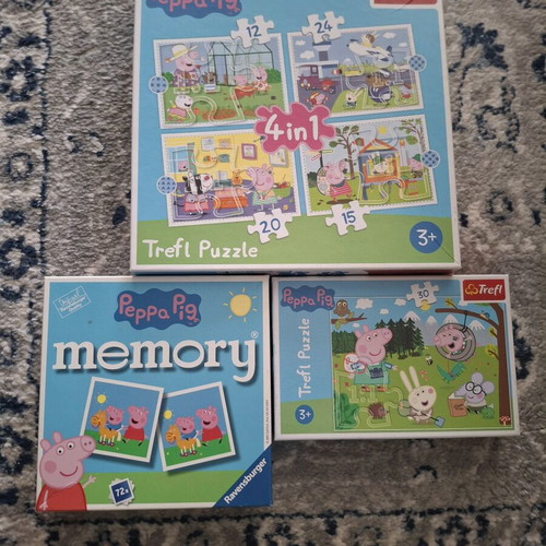 Peppa game set puzzle and memory like new