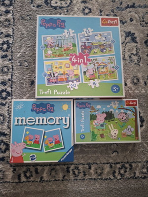 Peppa game set puzzle and memory like new