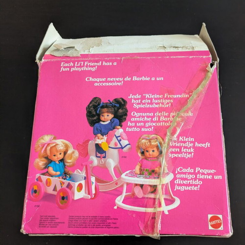 Barbie Li'l Friend Mattel doll used with high chair and shoes
