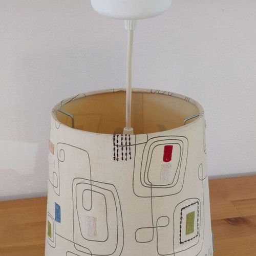 IKEA lamps with retro fabric design used