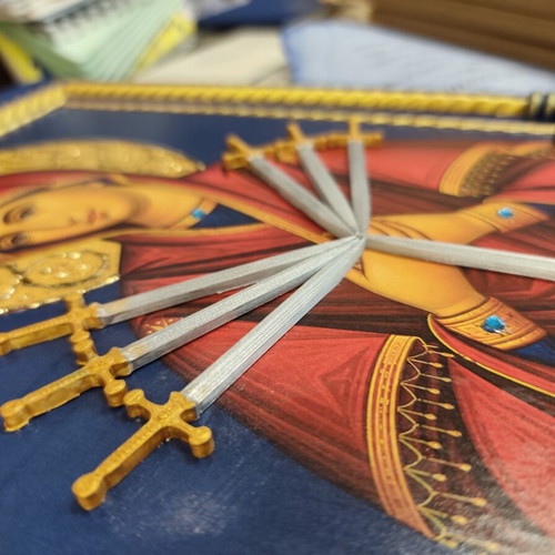 3D Printed Swords for Panagia Eptaspathi Icon new