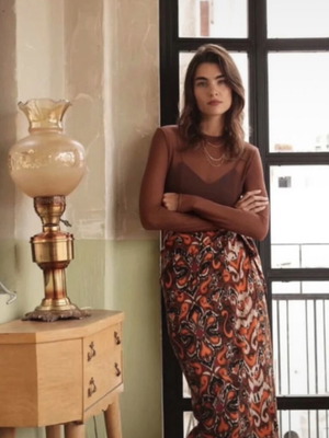 Kado long skirt new, colorful, one size with side tie