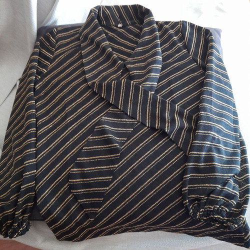 Blouse striped gold and black semi-transparent like new
