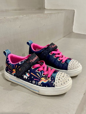 Twinkle Sparks Unicorn Sunshine sneakers used, size 29, blue and pink