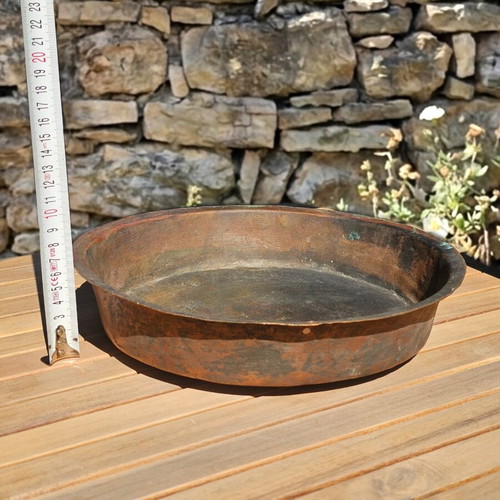 Set of 2 vintage copper pots with 1940-1950 baking tray