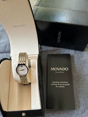 Movado Esperanza γυναικείο ρολόι νέο με κουτί και χαρτιά, δίχρωμο βραχιόλι
