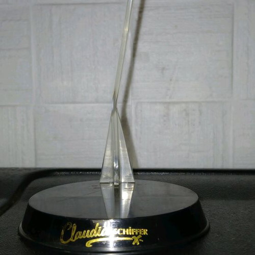 Claudia Schiffer doll stand used, plastic