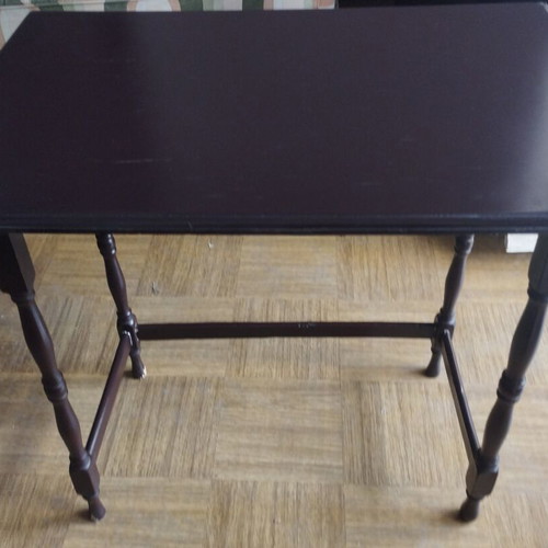 Vintage wooden side tables set of 2 used, walnut color