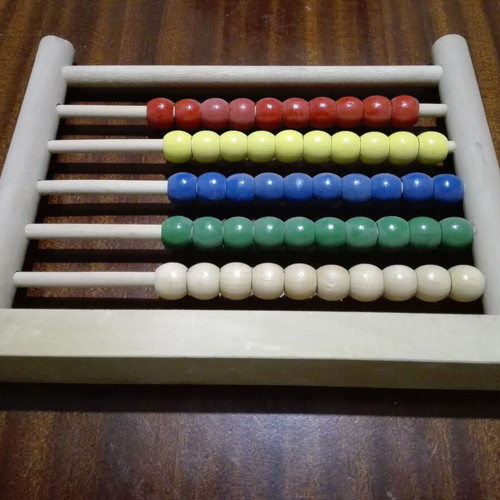 Wooden abacus used, old and sturdy construction