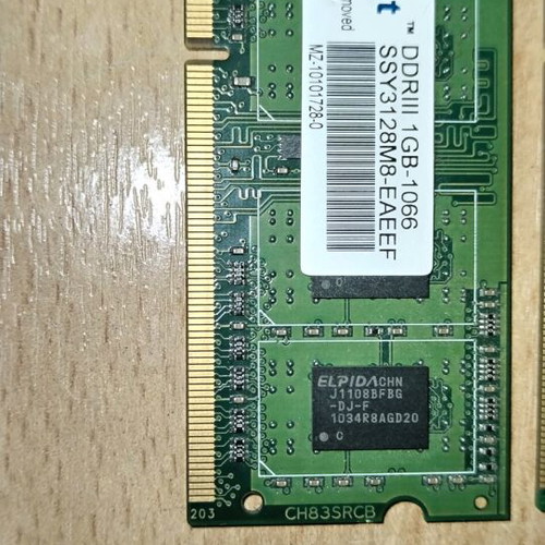 ASSINT RAM DDR3 laptop sodimm 3 GB 2+1 used at 1066