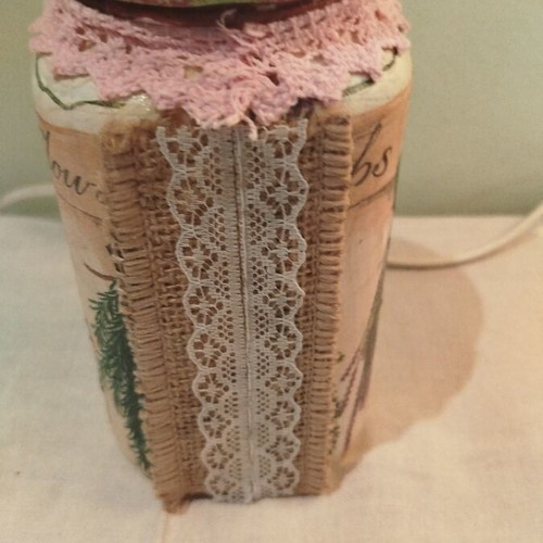 Glass jar decoupage handmade like new