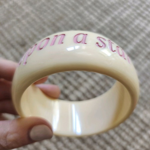 Bone bracelet like new, beige and pink