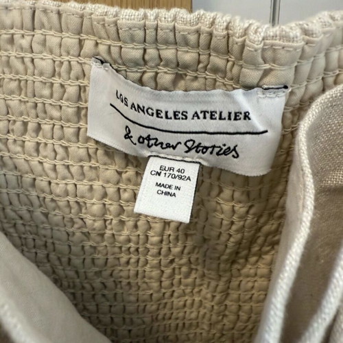 &Other Stories Linen Crop Top Beige M-L EU40 New