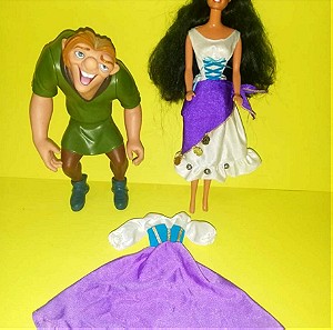 Disney Barbie Esmeralda and Quasimodo dolls