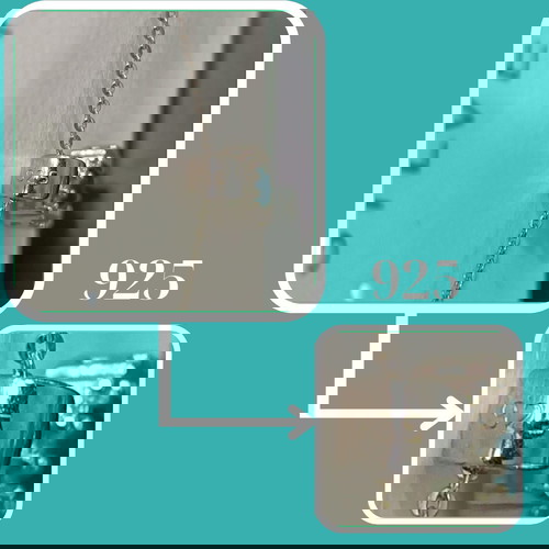 Ασημένιο σετ κολιέ και σκουλαρίκια με aqua marine πέτρα, κατόπιν παραγγελίας