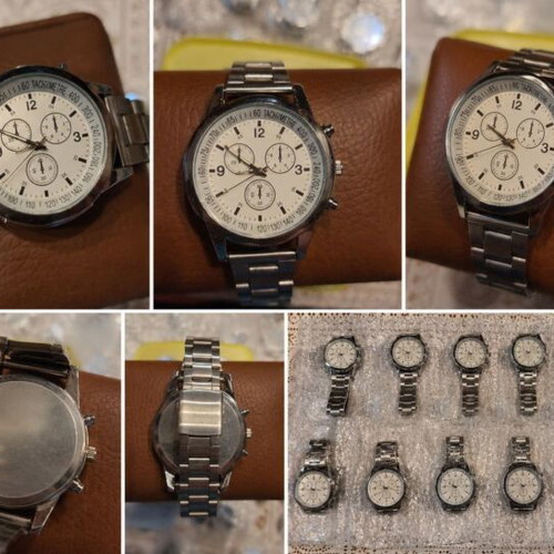 Skmei men's quartz watch lot of 10, stainless steel, white dial, 40 mm