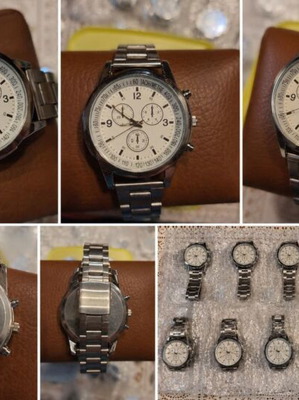 Skmei men's quartz watch lot of 10, stainless steel, white dial, 40 mm