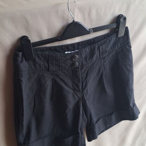 Mango Suit Black Linen Blend Tailored Shorts Small like new