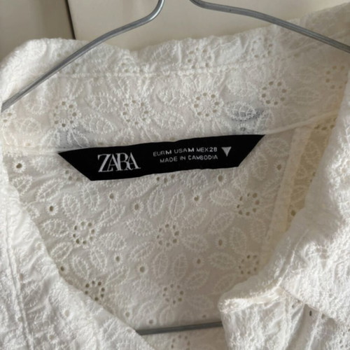 Zara shirt new, white guipure lace, size M