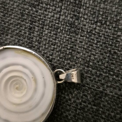 Shell fossil pendant 925 silver like new, summer style