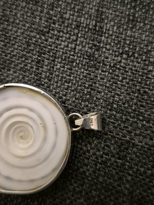 Shell fossil pendant 925 silver like new, summer style