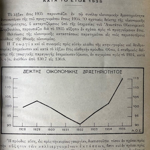 Rare historical book The Greek Economy in 1935 used