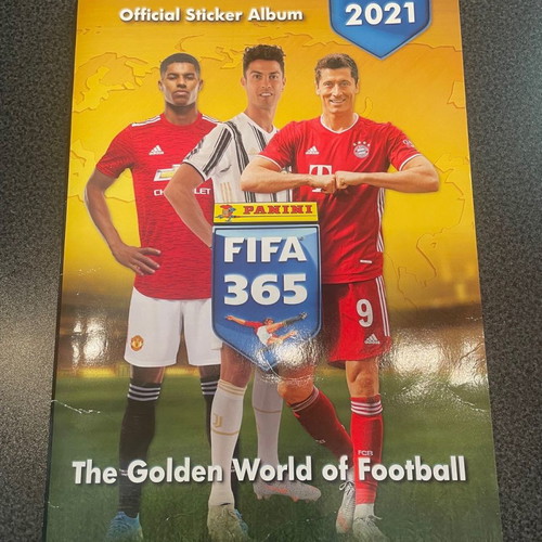 FIFA 365 album used with 5 attached stickers