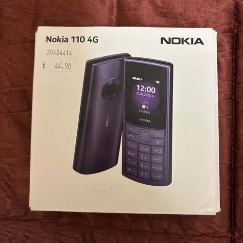 Nokia 110 4G purple mobile phone like new, sealed packaging
