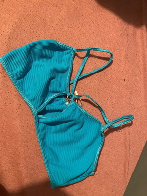 Blue top open front at chest, size XS