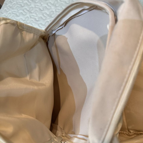 Beige travel bag backpack, used