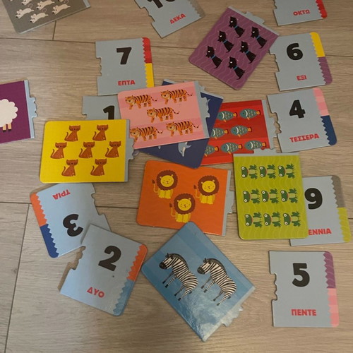 Educational number card game used