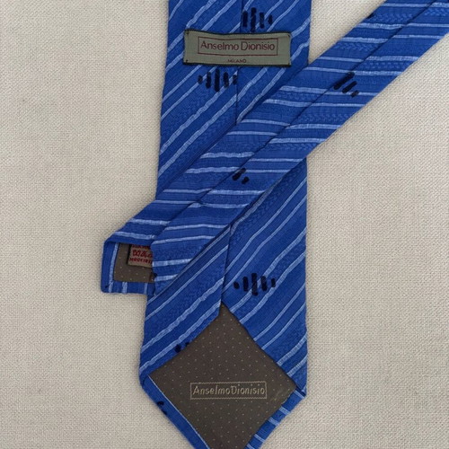 Anselmo Dionisio Milano blue silk men's tie like new