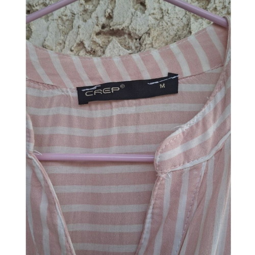 Crep pink striped long sleeve shirt size M like new