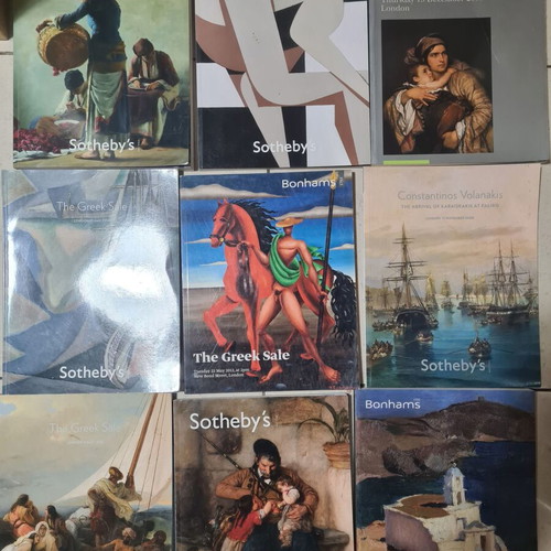 Auction catalogs new, 9 Greek works Sothebys, Bonhams