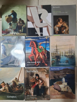 Auction catalogs new, 9 Greek works Sothebys, Bonhams