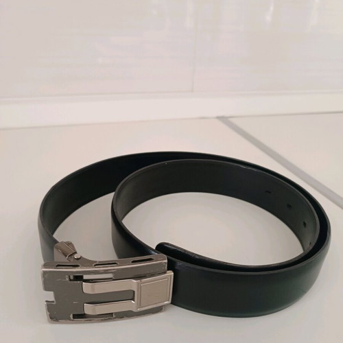 Men's leather belt black like new, length 115 cm