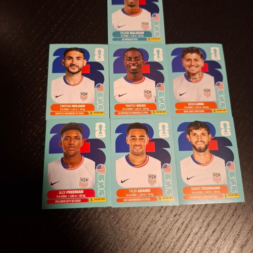 USA Players FIFA World Cup 2026 stickers new, set of 8