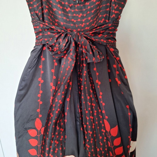 Ted Baker ladies silk dress with ribbon tie back size 3, like new