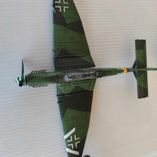 Metal warplanes used, set of 4 Stuka Mustang Spitfire Lockheed P-38