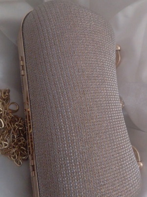Βραδινή γυναικεία τσάντα clutch χρυσό με στρας, καινούργιο