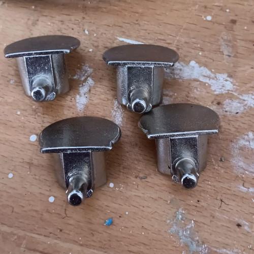 Shelf supports set of 4, like new, metal nickel color