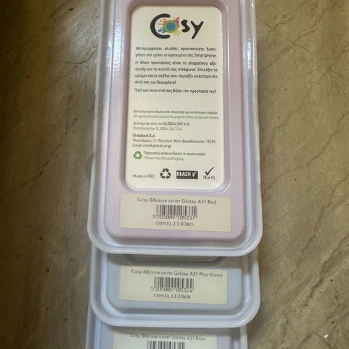 Samsung A31 cases new, set of 3, red, green and rose