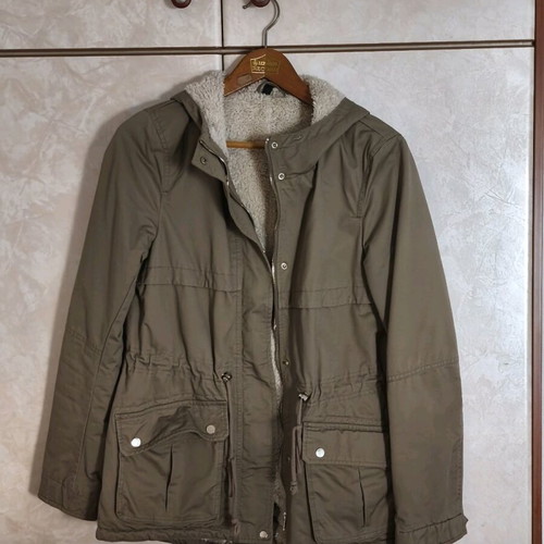 H&M khaki parka jacket size M used