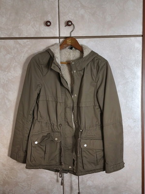 H&M khaki parka jacket size M used