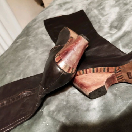 Firetrap boots used size 38 dark brown leather with 7cm heel