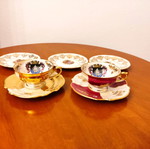 Vintage collectible cups with saucers like new, gift 3 saucers