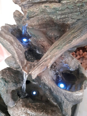 Tabletop rock used with flowing water and lights