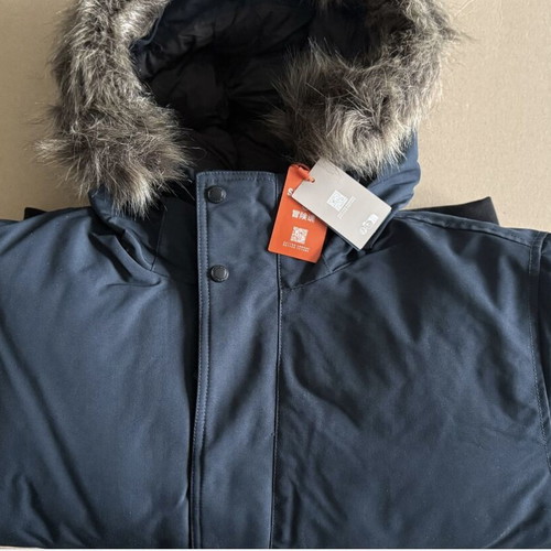 Superdry Everest Faux Fur Bomber Jacket new, men's winter blue L/XL