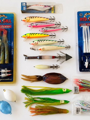Fishing lure set 20 pieces with Red Gill and Storm silicone baits